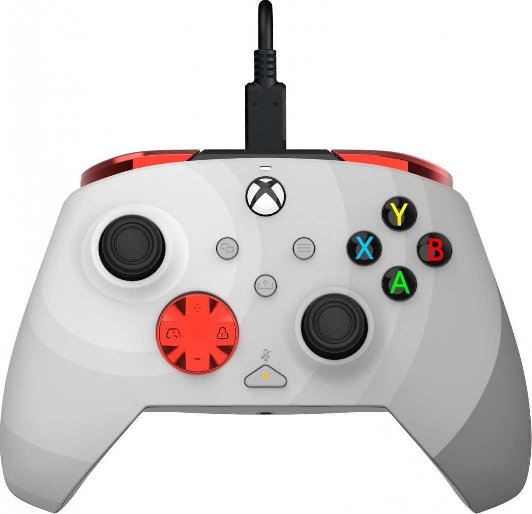 PDP Rematch Radial Controller, White / Red, Wired - Image 1
