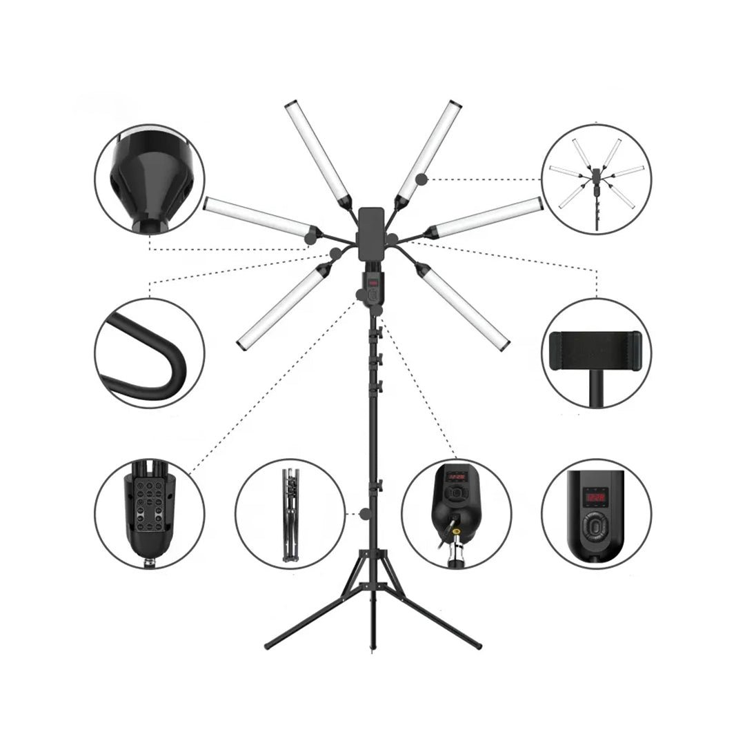 tjetertjeter Trekembesh Tripod Me 6 Drita LED Te Palosshme - Image 1