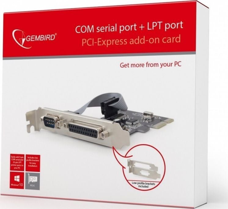 Gembird PCIe x1 + LPT Expansion Card (PEX-COMLPT-01) - Thumbnail 2