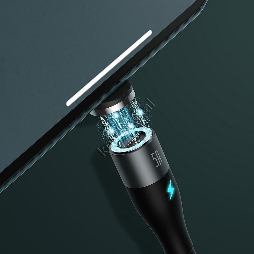 Baseus Kabell USB Me Koke Magnetike 3 Ne 1 Lightning, Micro & Type-C, E Zeze / E Bardhe - Thumbnail 8
