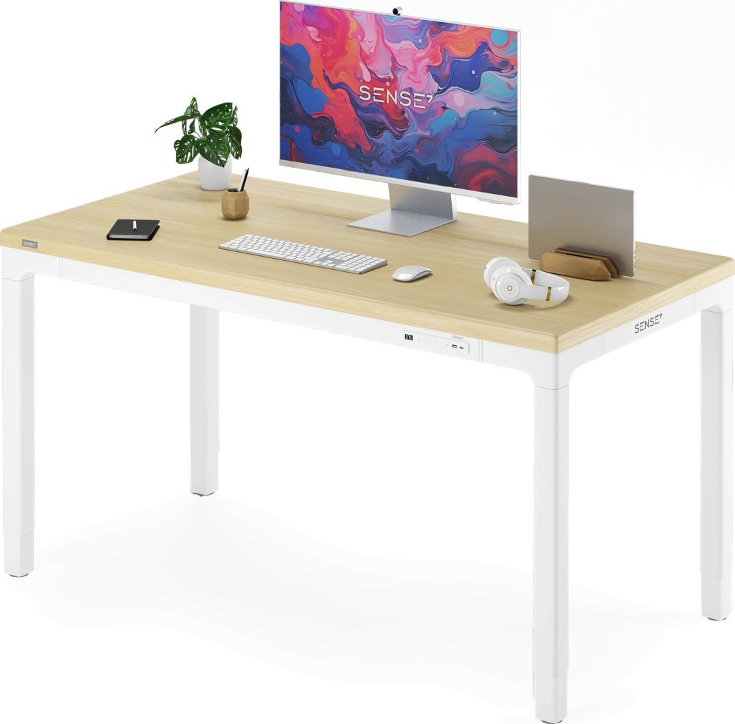 SENSE7 MANMA Tavolinë, 160cm x 80cm, E Bardhë/ Druri - Image 1