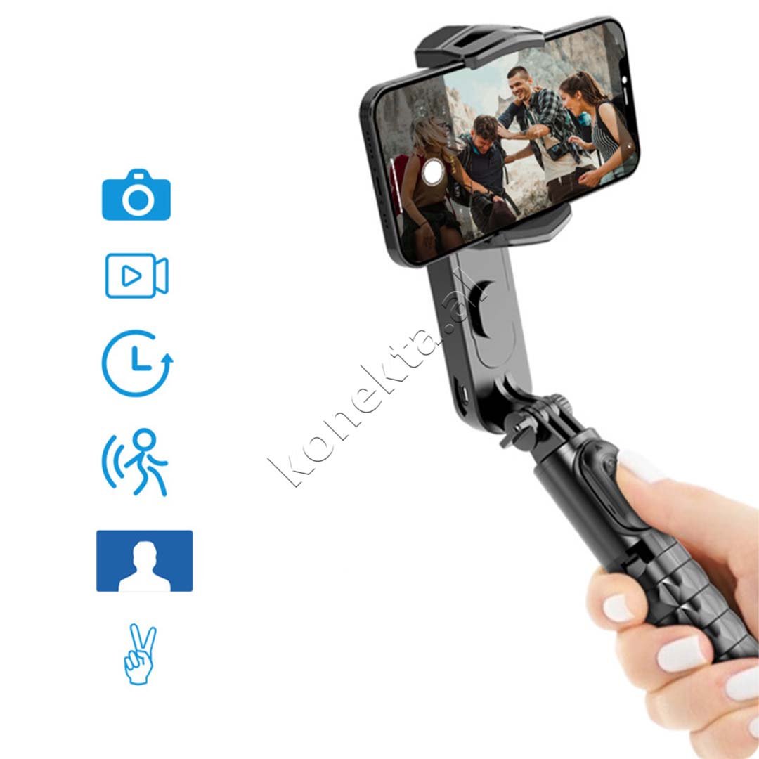 tjetertjeter Gimbal (Tripod) Me Rrotullim 360° Dhe Drite LED - Thumbnail 8