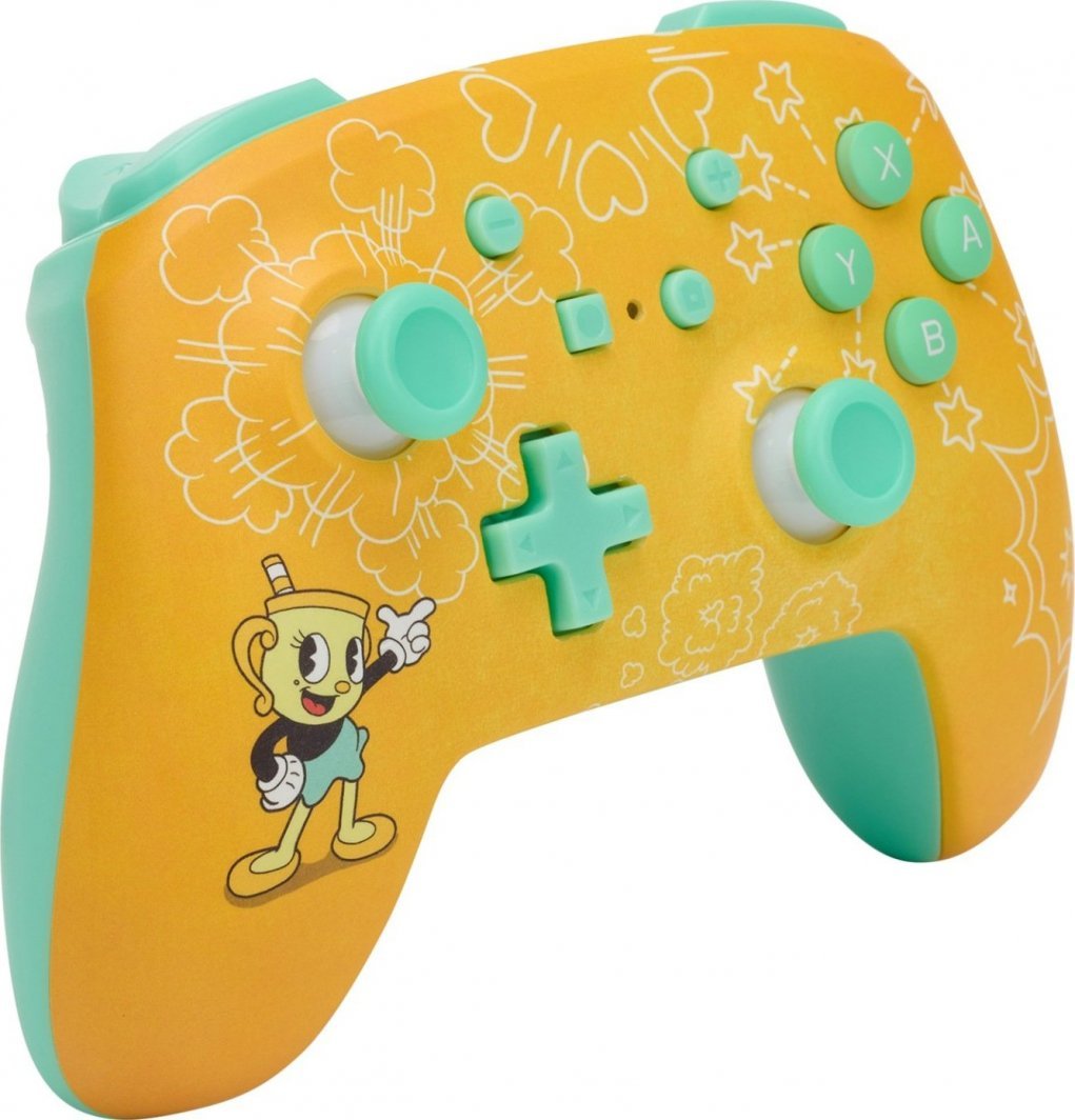 PowerA Enhanced Cuphead Controller, Wireless, Yellow - Thumbnail 2