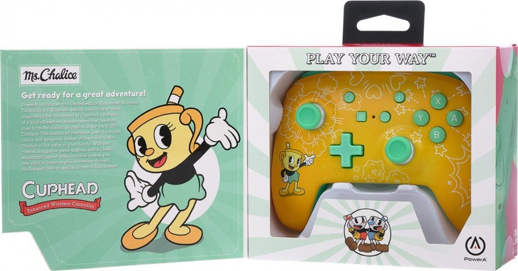 PowerA Enhanced Cuphead Controller, Wireless, Yellow - Thumbnail 13