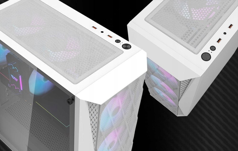 Darkflash DK352 Mesh ARGB Case, White, Midi Tower - Thumbnail 14