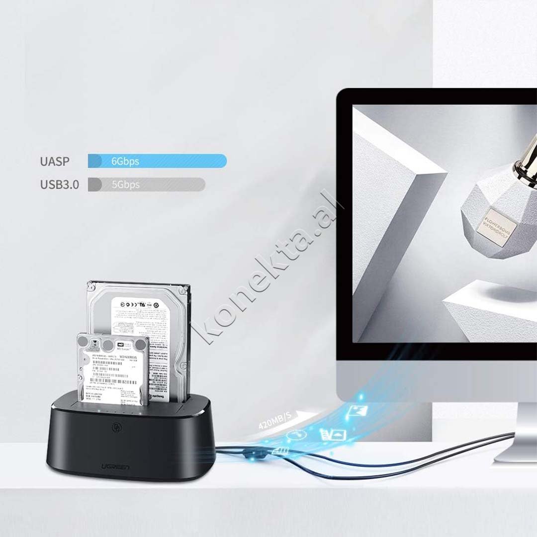 UGreen SATA HDD SSD Reader, 2.5" 3.5" USB 3.0 - Thumbnail 4