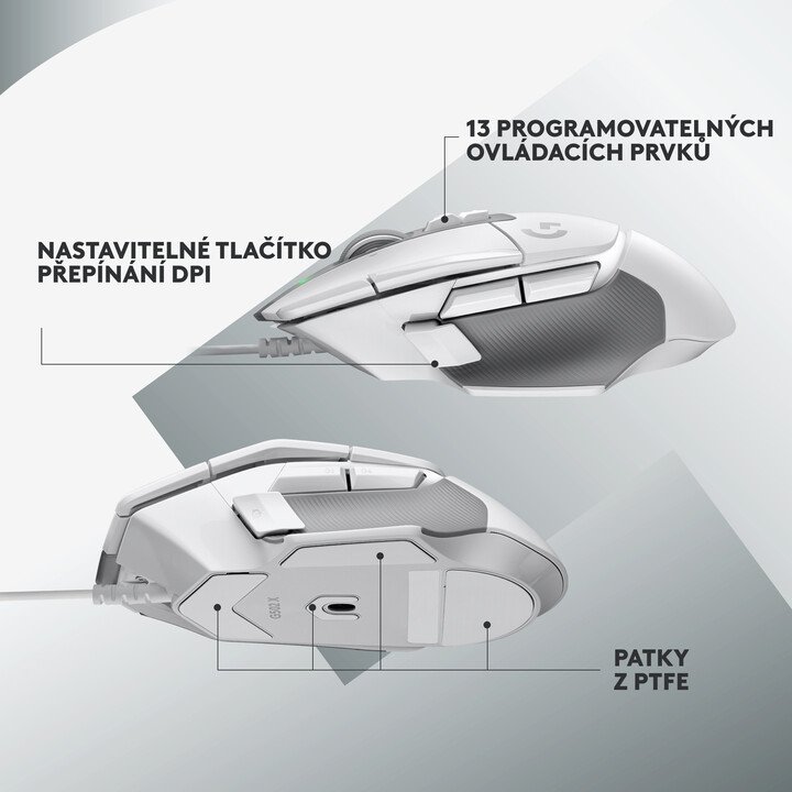 Logitech G502 X Mouse, White - Thumbnail 5