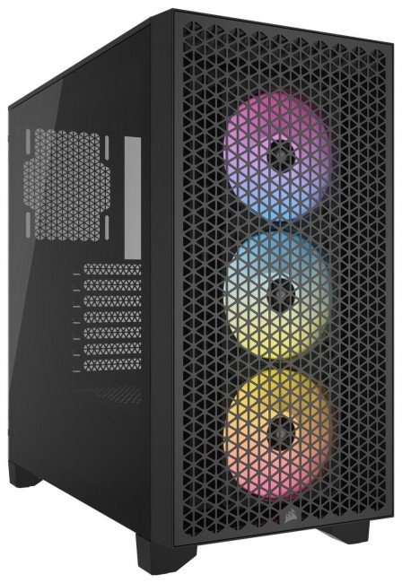 Corsair 3000D RGB Tempered Glass Case, Black - Image 1