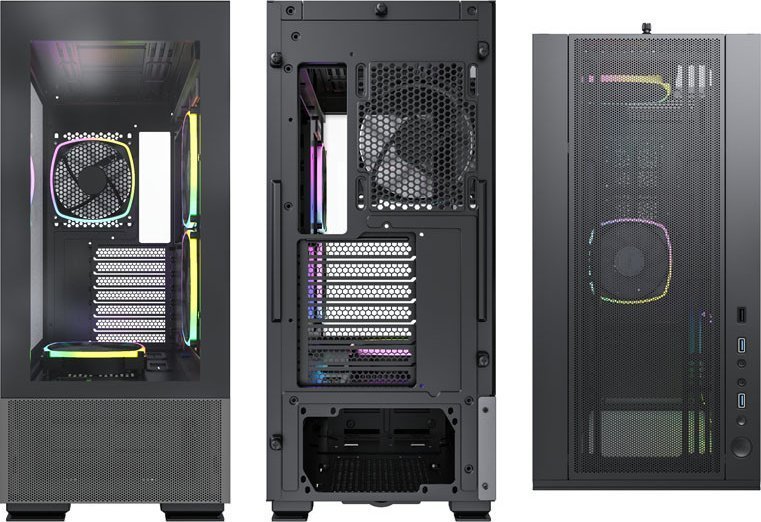 Montech SKY TWO ARGB Case, Black, Midi Tower - Thumbnail 2