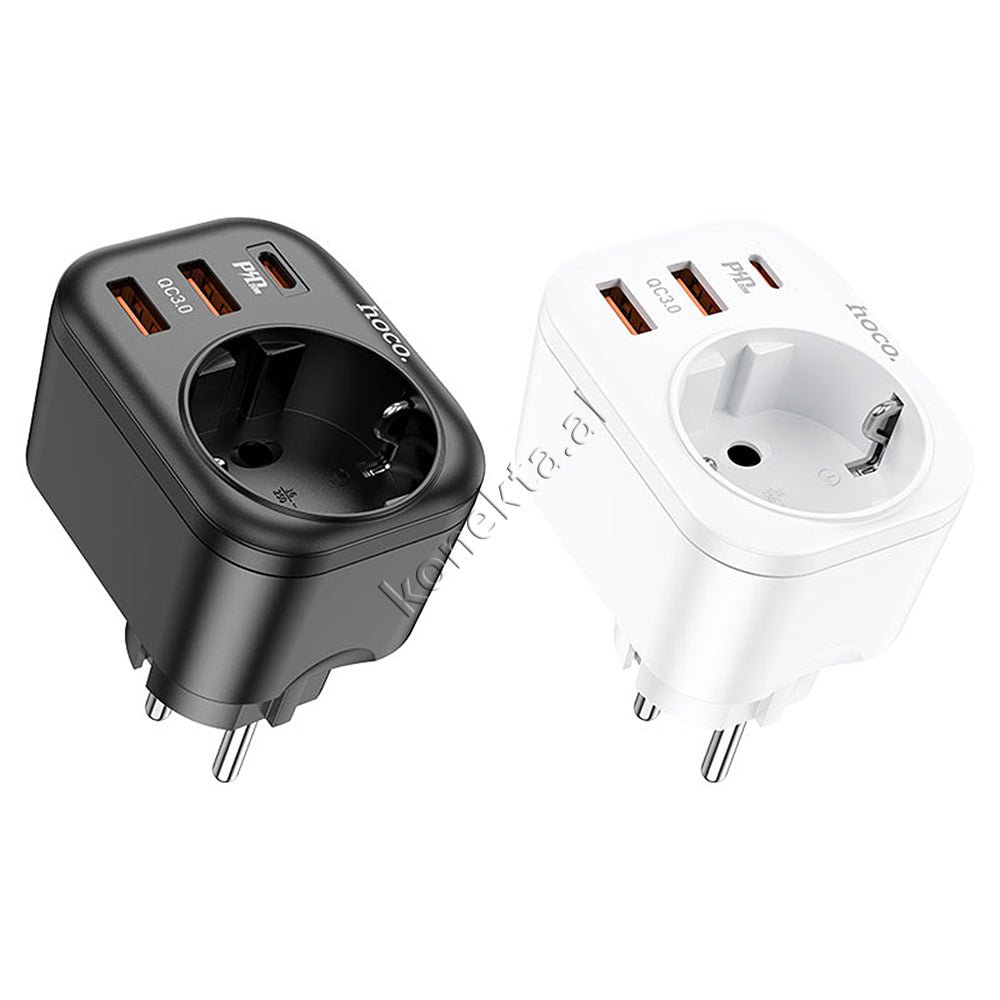 Hoco Multiprize Power Strip with 2 USB Ports and Type-C - Thumbnail 3