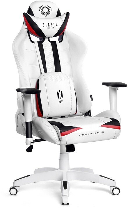 Diablo Chairs X-Ray Gaming Chair, White / Black - Thumbnail 2