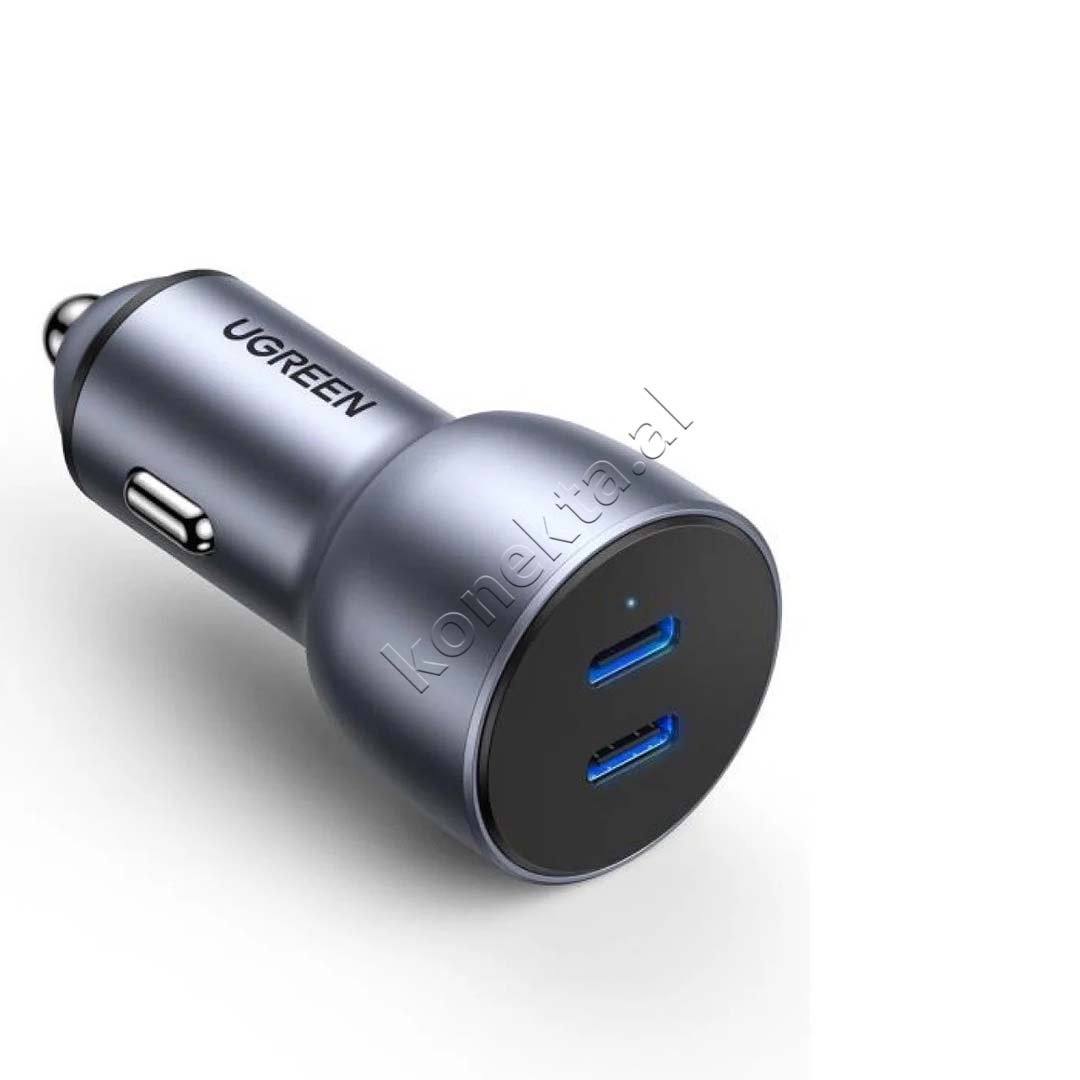 UGreen 40W Car Charger, Black, USB-C, Dual Port - Image 1