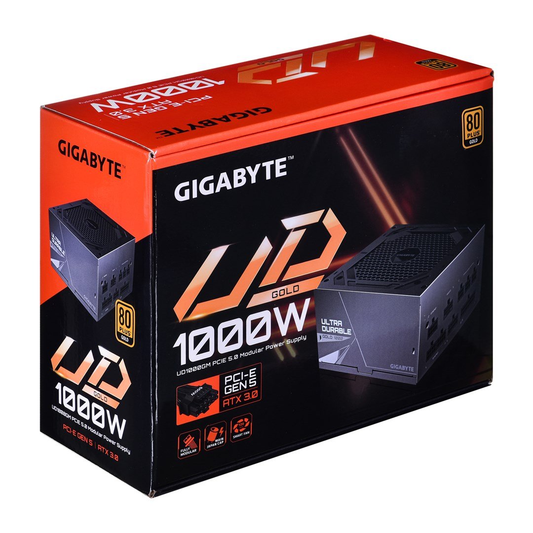 Gigabyte UD1000GM PG5 Power Supply, 20+4 pin ATX, 1000 W, Black - Thumbnail 6