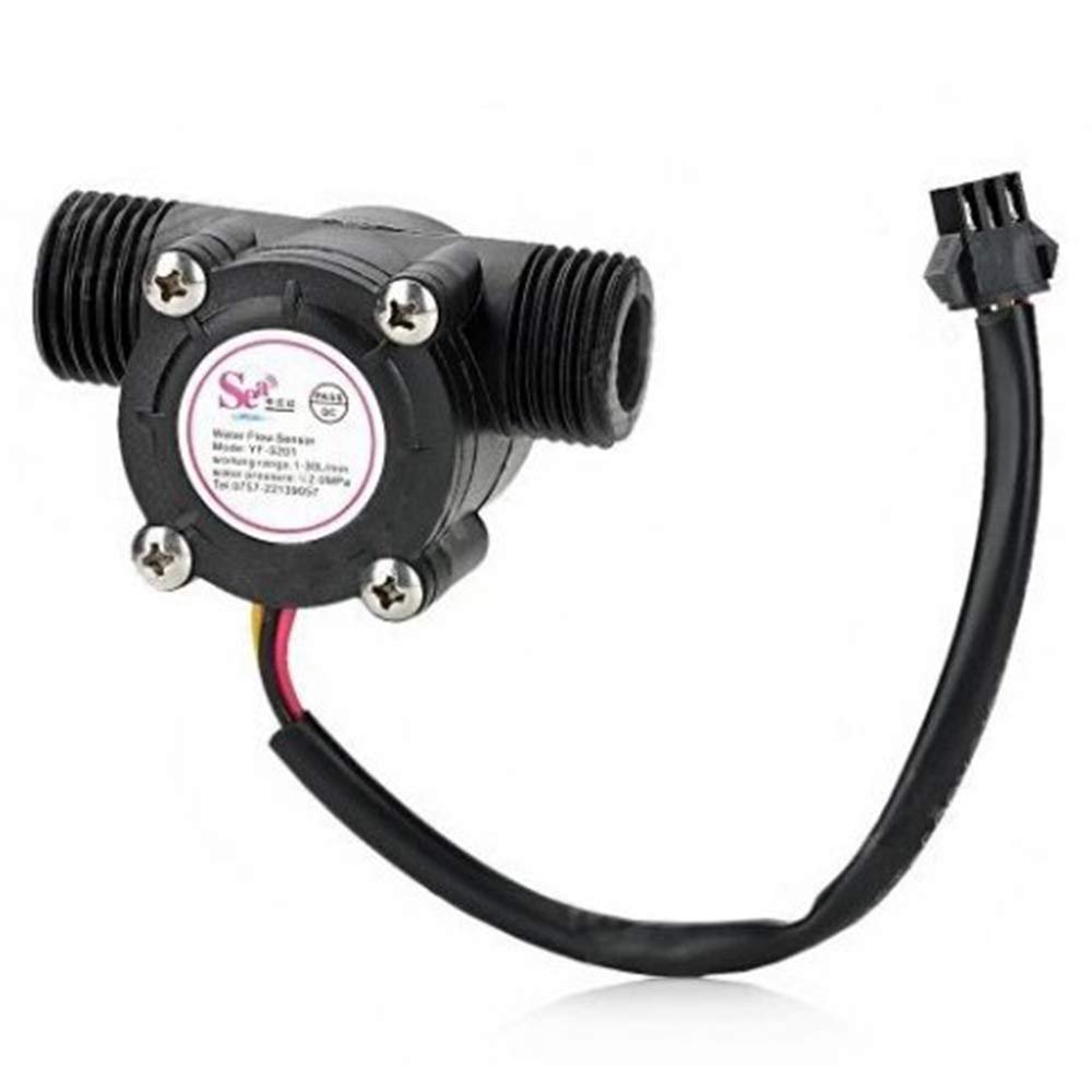 YF-S201 Water Flow Meter Sensor, Black - Image 1