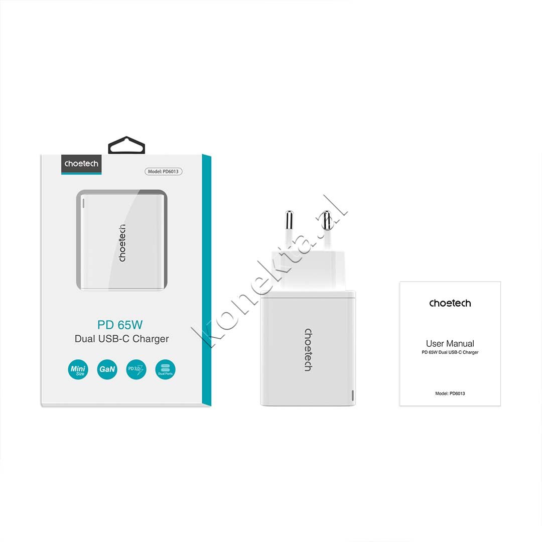 Choetech 65W Type-C Charger, 2 Ports - Thumbnail 8