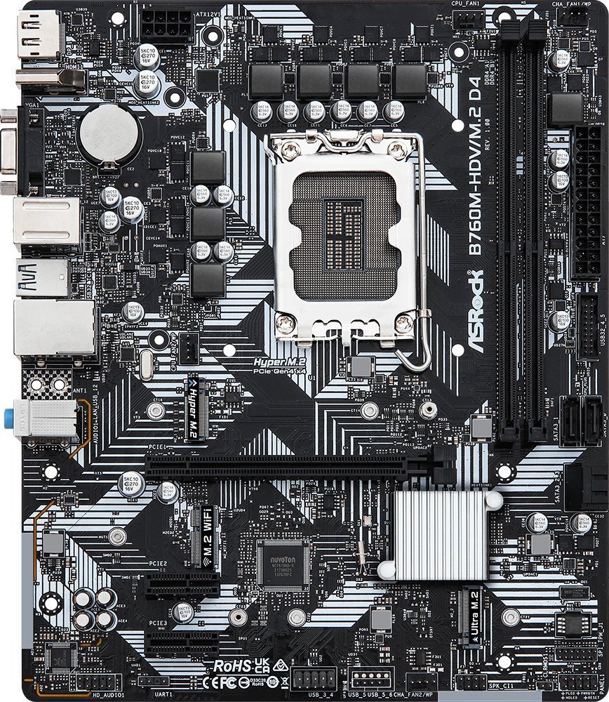 ASRock B760M-HDV/M.2 D4 Motherboard, 64GB - Thumbnail 3