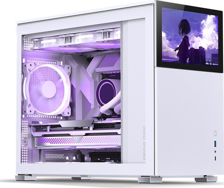 Jonsbo D31 Screen Case, White, Mini Tower - Thumbnail 2