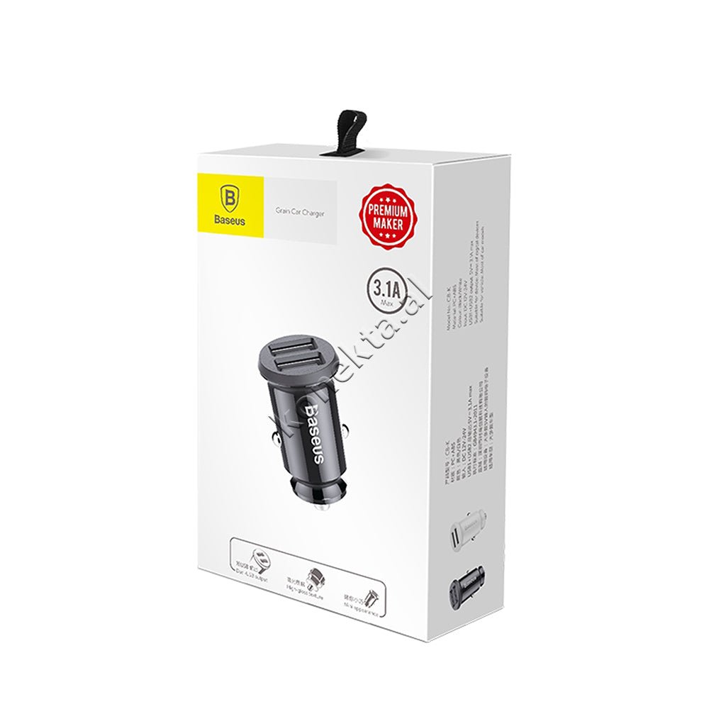 Baseus Car Charger Adapter, Black / White - Thumbnail 2