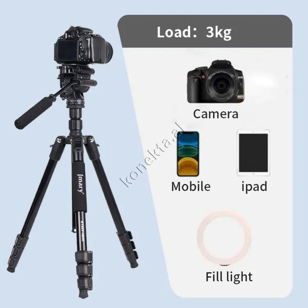 Jmary Trekëmbesh Tripod me Kokë Hidraulike, i Çmontueshëm si Monopod, Gjatësi e Rregullueshme - Thumbnail 5