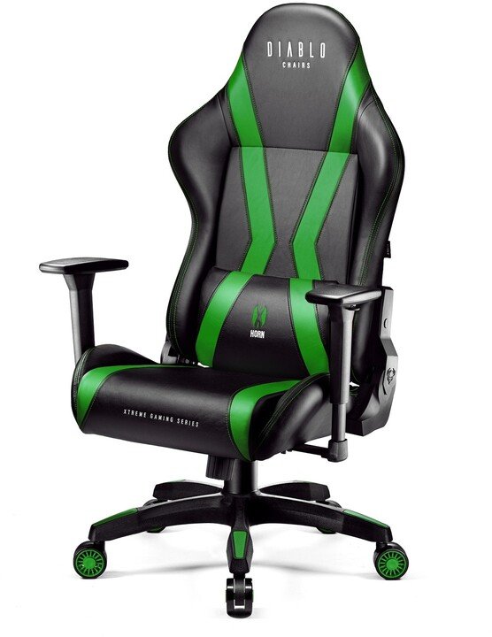 Diablo Chairs X-Horn 2.0 Chair, Black / Green - Thumbnail 3