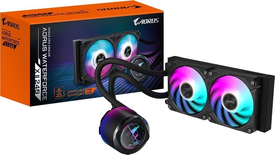 Gigabyte Aorus WaterForce X II 240 Water Cooler, RGB LCD, 240mm - Thumbnail 5