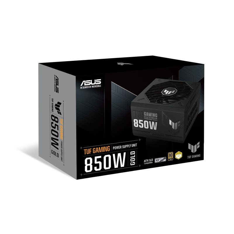 ASUS TUF Gaming Power Supply, 850W, Gold, 24-pin ATX, Black - Thumbnail 11