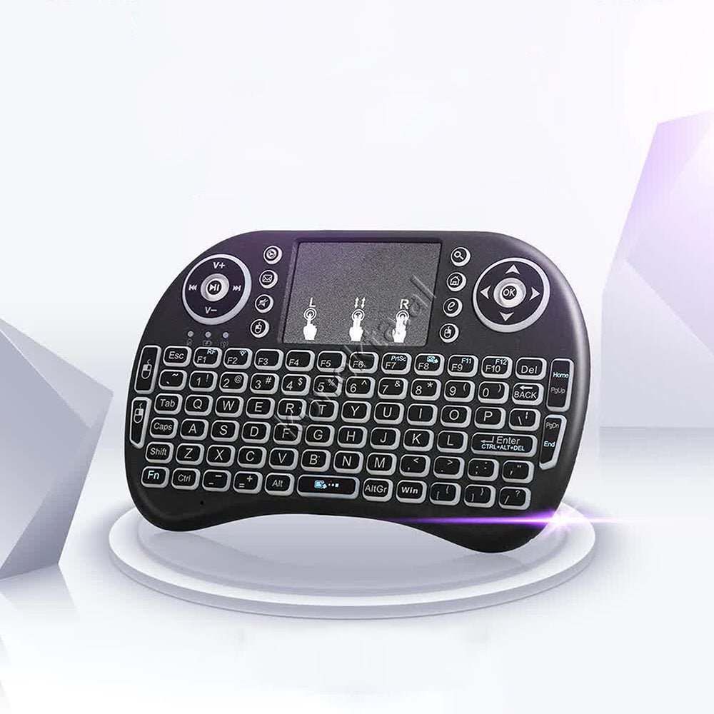Tjetertjeter i8 Wireless Remote Control, Black, RGB Lighting, Keyboard and Mouse Combo - Thumbnail 2