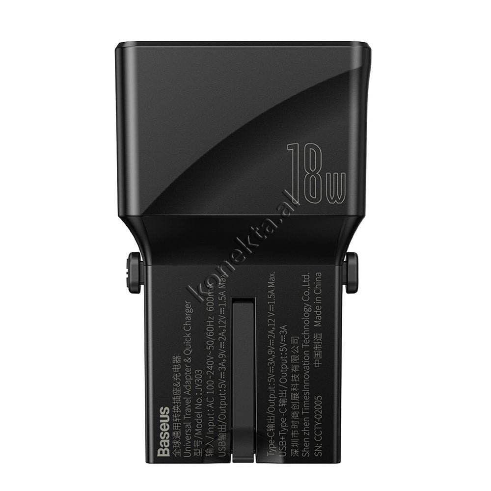 Baseus Universal 18W Charger, USB + Type-C, Fast Charging - Thumbnail 3