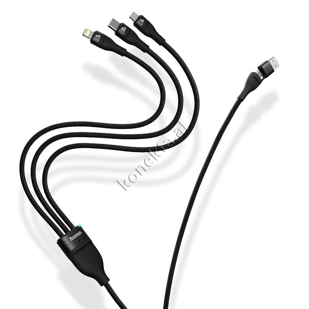 Baseus USB Cable 2 in 3, 100W, USB - Type-C to Lightning, Micro, Type-C, 1.2m - Thumbnail 7