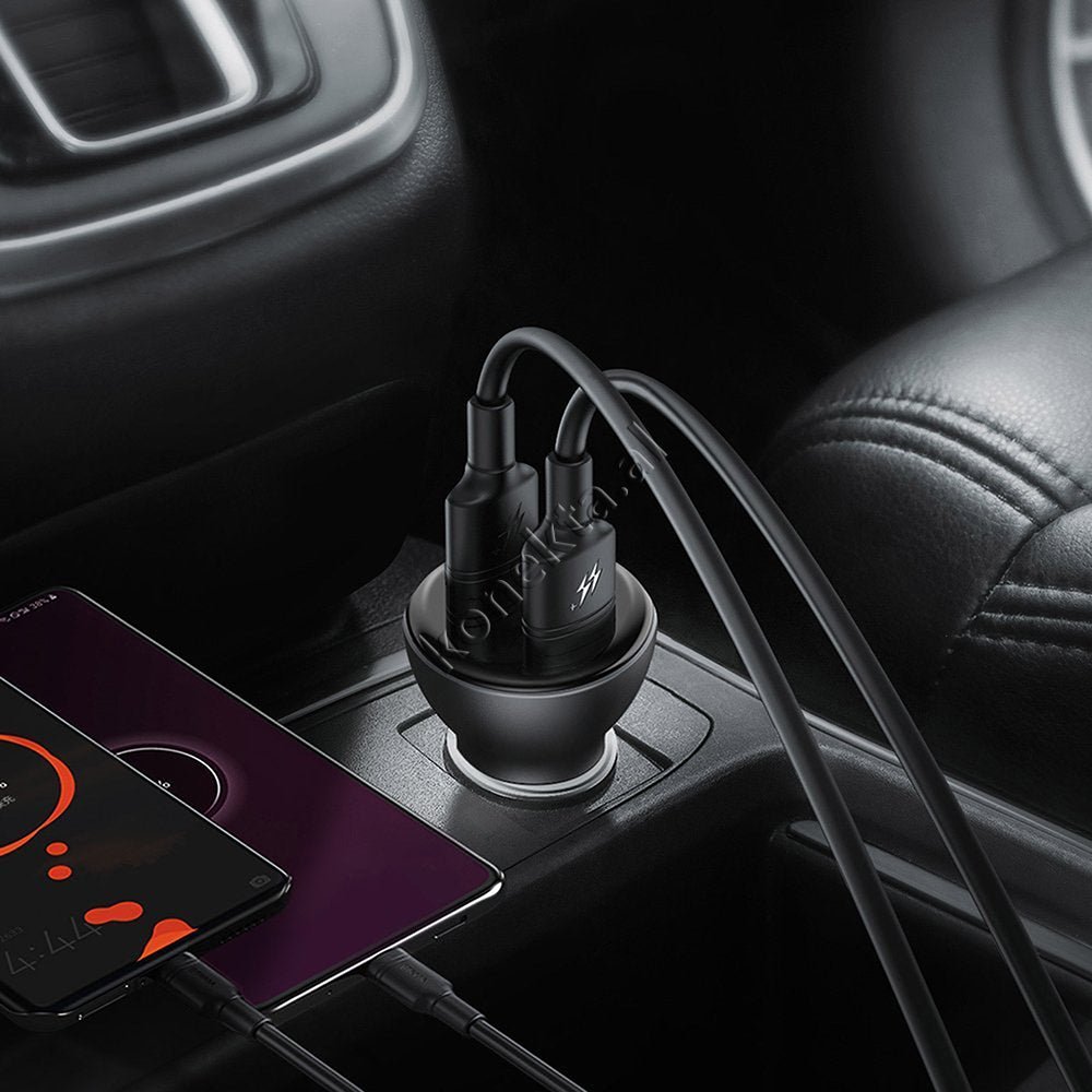 Baseus Car Charger, Black, 45W, With USB Type-C Cable - Thumbnail 3