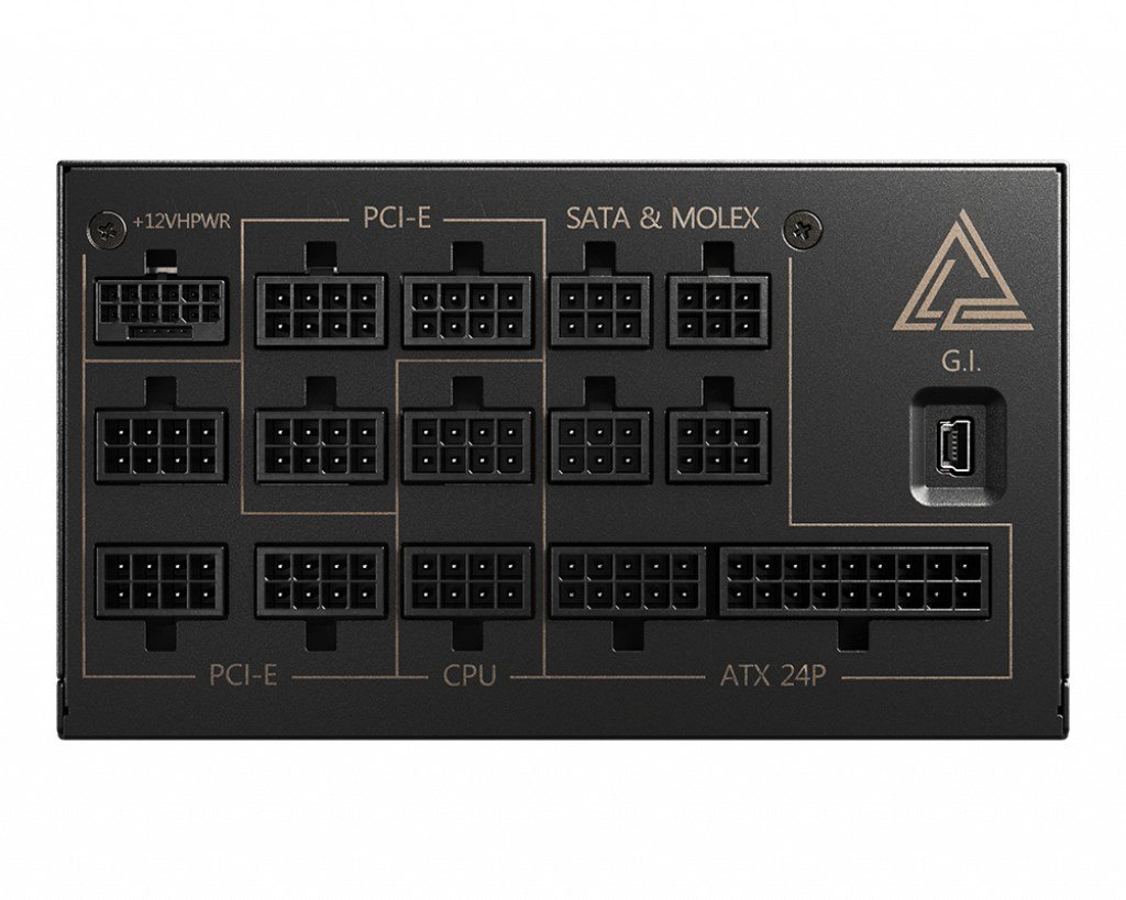 MSI MEG AI1300P PCIE5 Power Supply, 24-pin ATX, 1300 W, Black - Thumbnail 2