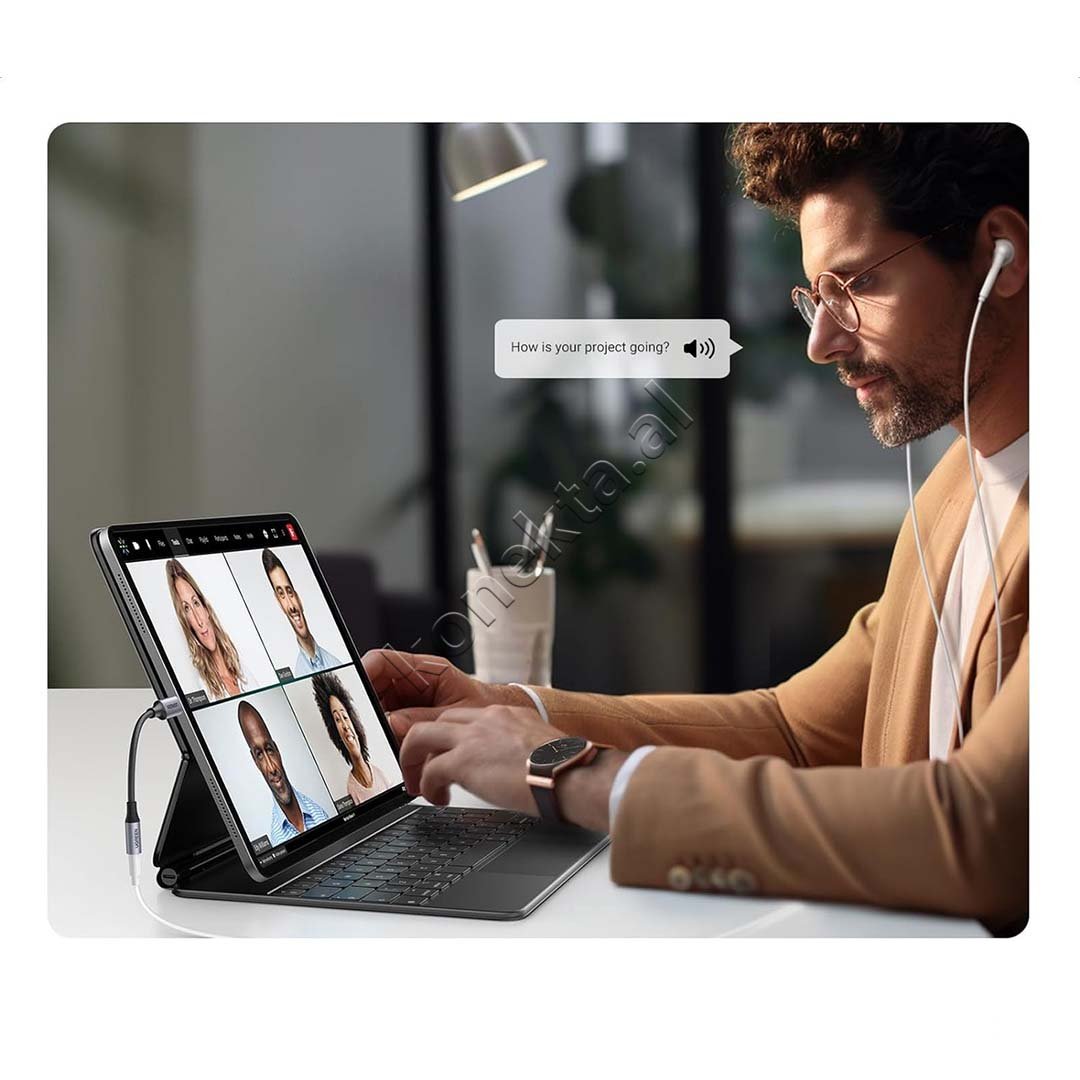 UGreen Type-C to Aux 3.5mm Adapter, Grey - Thumbnail 3