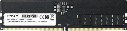 PNY Performance DDR5 Memory, 16 GB, 4800 MHz, CL40, MD16GSD54800-BLK - Thumbnail 2