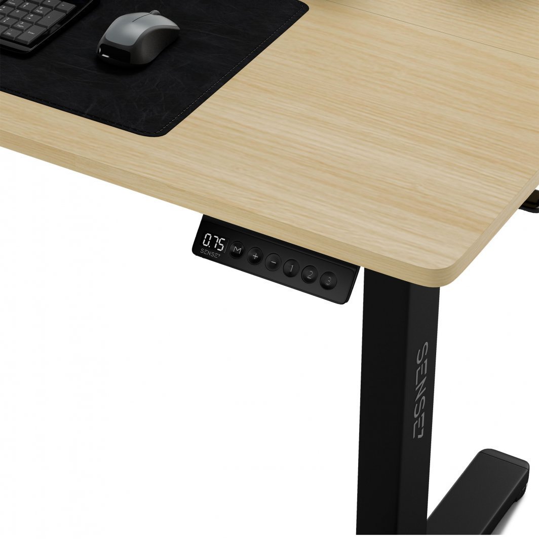 SENSE7 Nojo Electric Desk, 120cm x 60cm, Black / Light Wood - Thumbnail 4