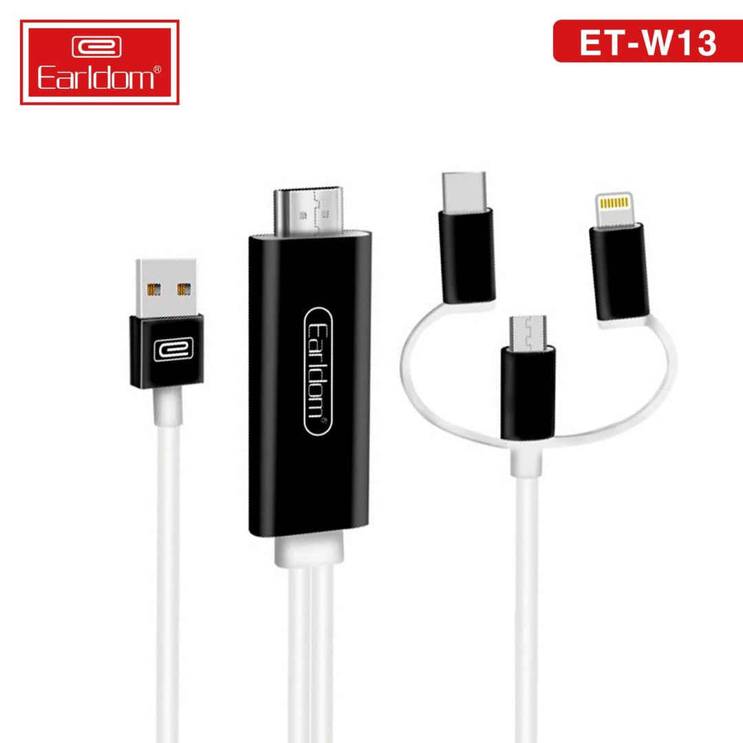 Earldom W13 3n1 HDMI / Type-C / Micro / Lighting Cable, 1.8 Metra - Thumbnail 2