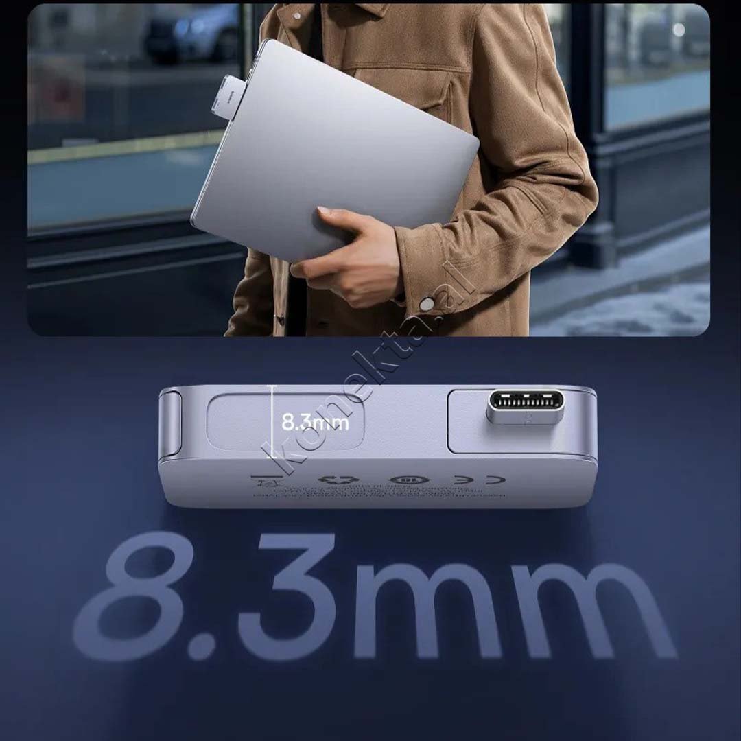 Baseus USB Hub, 2 USB 3.0 Ports and 1 USB-C Port - Thumbnail 5