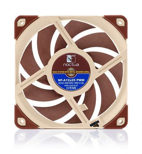 Noctua NF A12x25 PWM Fan, 12 cm, Red / Beige - Thumbnail 4