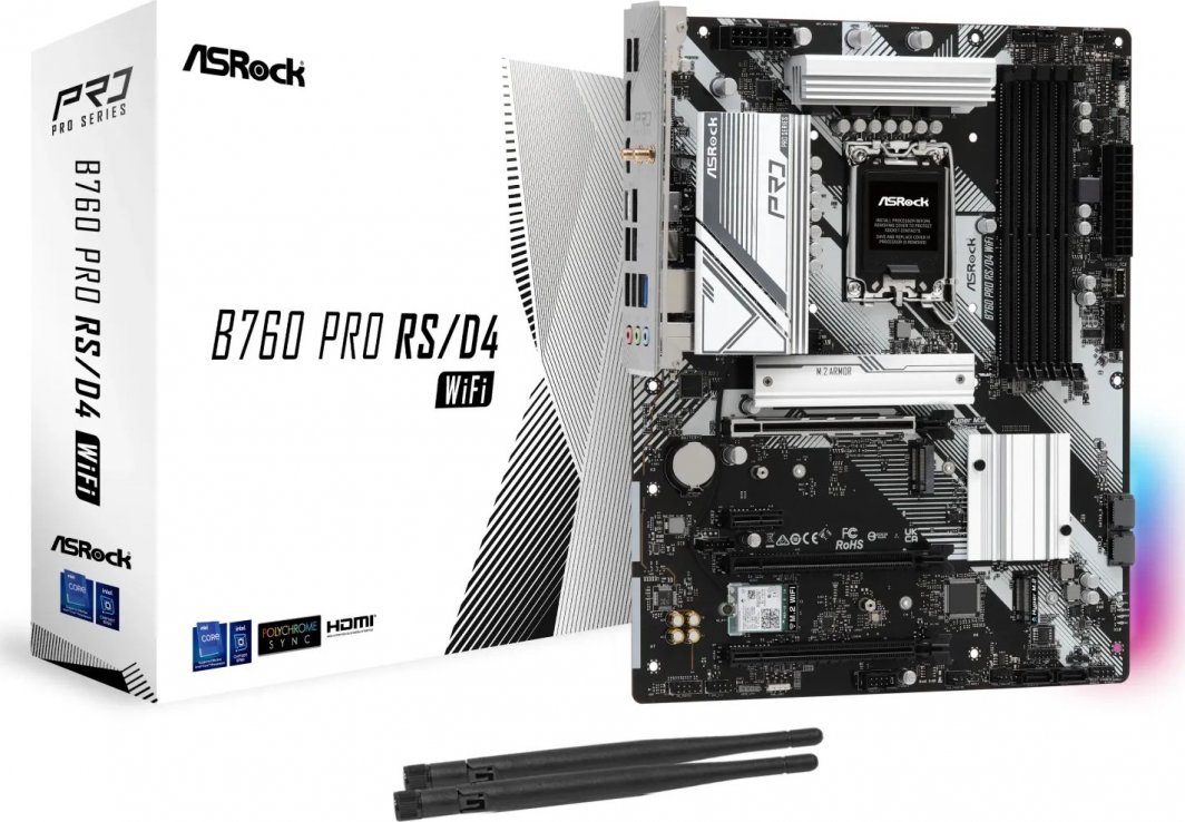 ASRock B760 PRO RS/D4 WIFI Motherboard, Black - Image 1