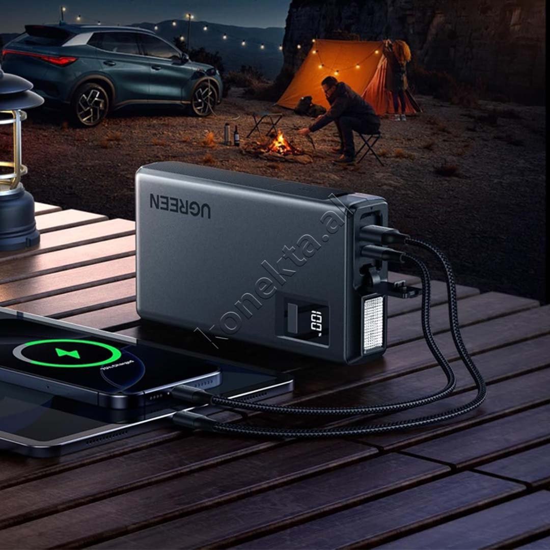 UGreen Multifunctional External Starter Battery, 12000mAh, Gray - Thumbnail 2