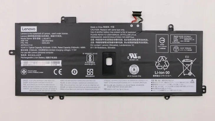 Lenovo FRU02DL004 Battery, Lithium-ion, 3312 mAh, Black - Thumbnail 4