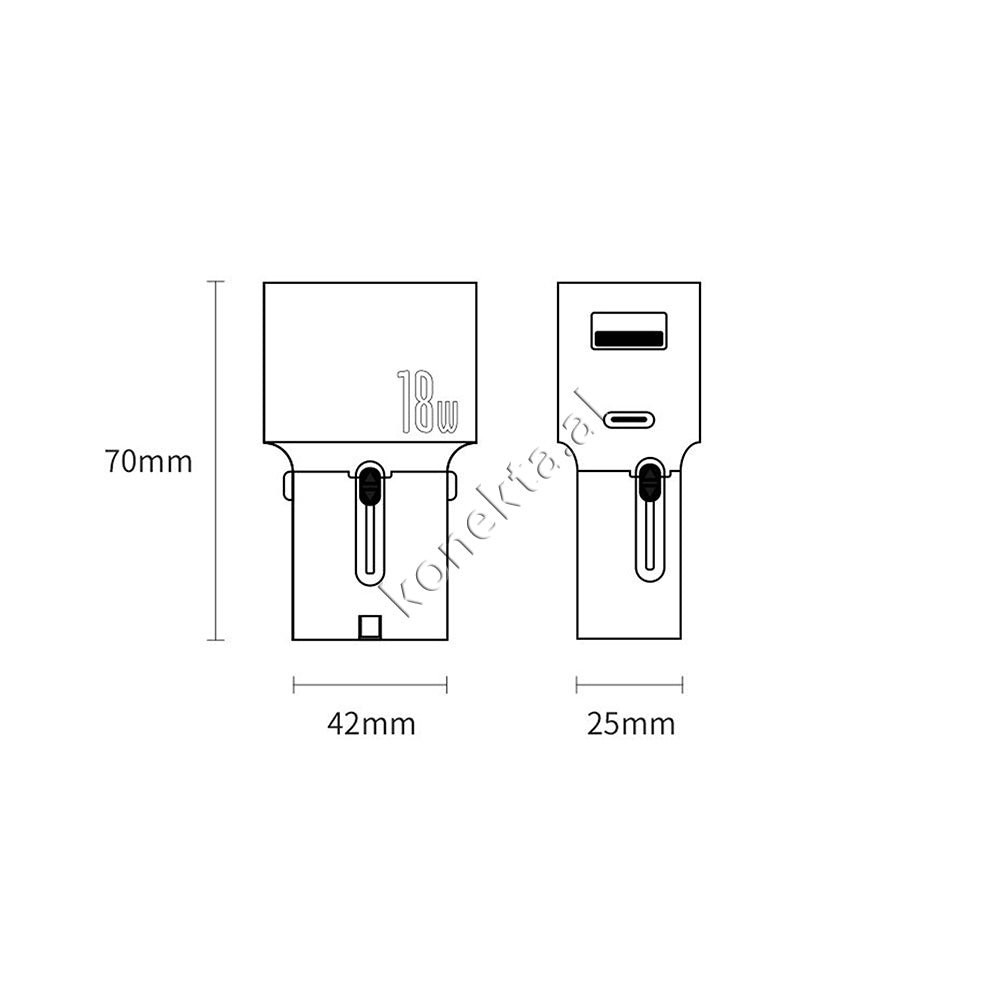 Baseus Universal 18W Charger, USB + Type-C, Fast Charging - Thumbnail 15