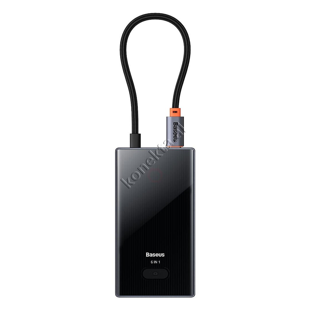 Baseus Type-C Adapter, 6 Ports, HDMI 4K@30Hz, RJ45 1000Mbps, USB 3.0, Type-C 100W - Image 1