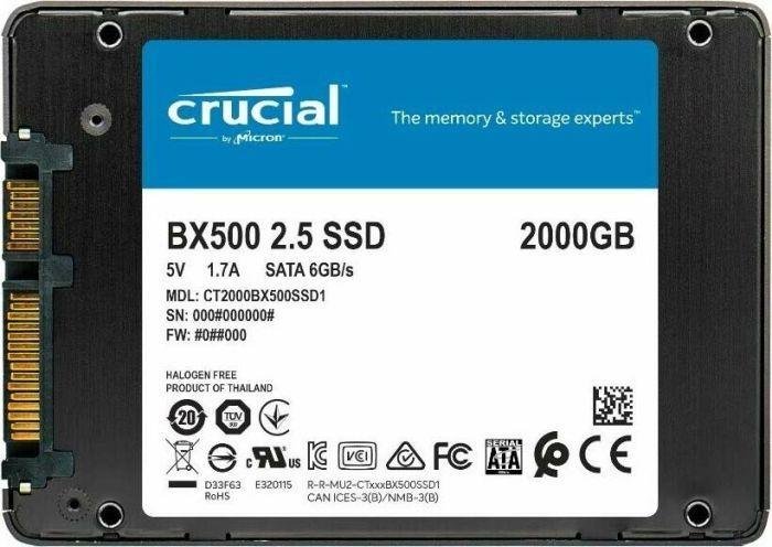 Crucial BX500 SSD, 2TB, 2.5" SATA III - Thumbnail 2