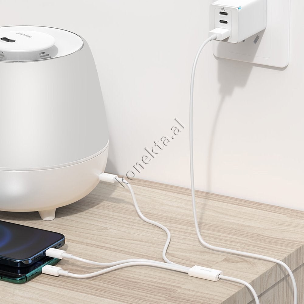 Baseus Kabell USB 3 Ne 1 Lightning, Micro & Type-C, 1.5m, E Bardhe - Thumbnail 10