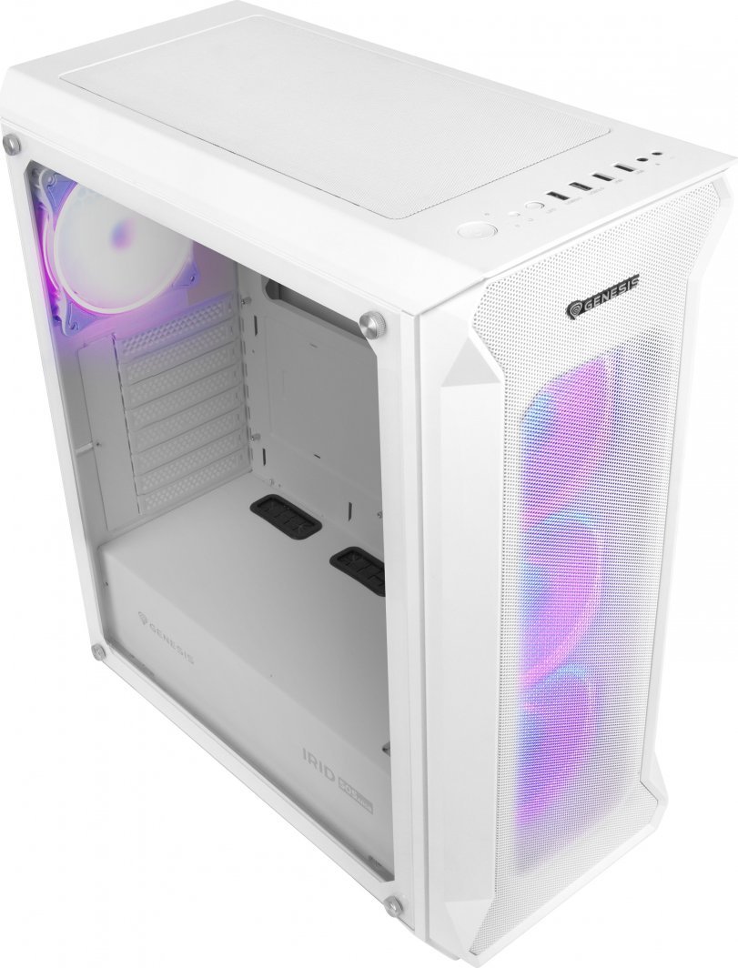 Genesis Irid 505 ARGB Computer Case, White - Thumbnail 3