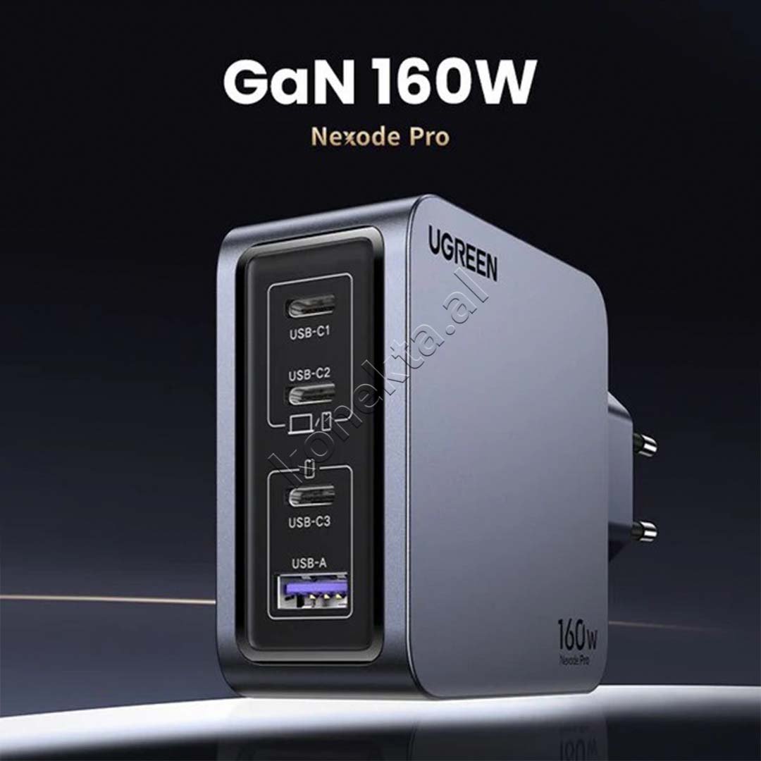 UGreen Nexode Pro 160W Charger, Gray, USB-A & 3xUSB-C - Thumbnail 9