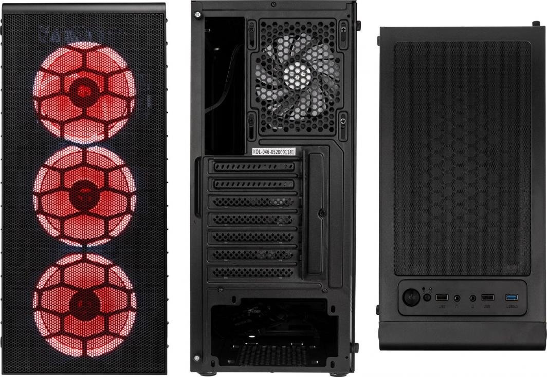Kolink Observatory Lite Mesh ARGB Case, Black, Midi Tower - Thumbnail 7