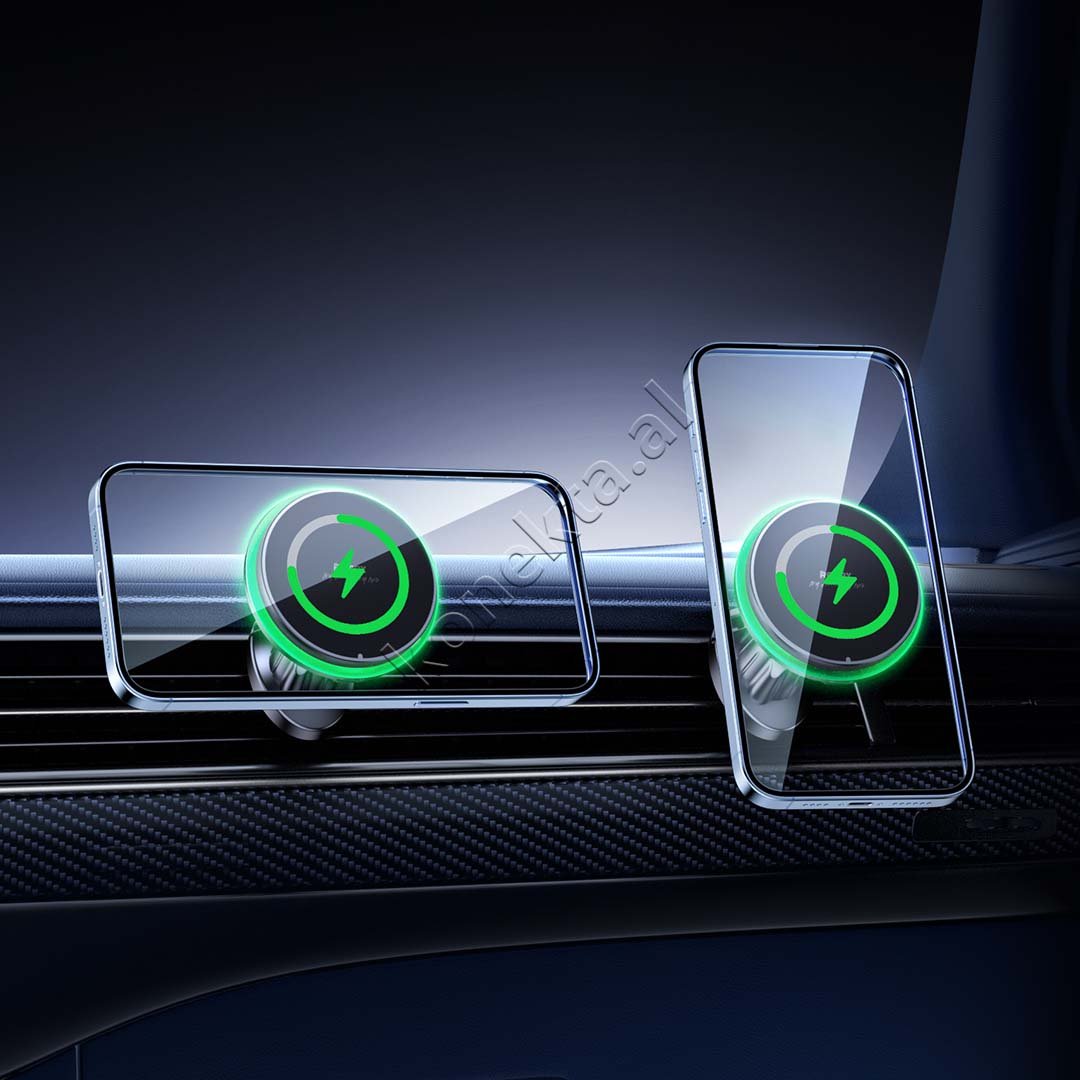 Remax Wireless Charger and Car Phone Holder, Black - Thumbnail 4