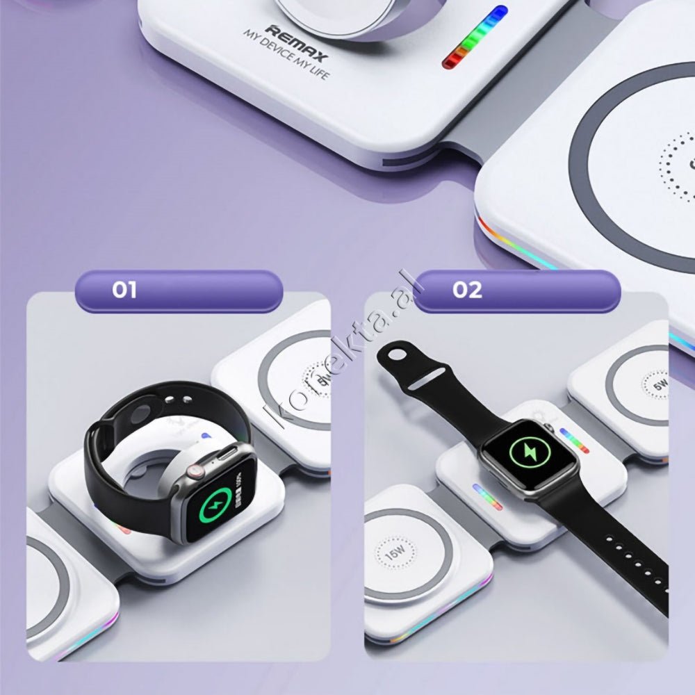 REMAX Wireless Charger, White, 3 in 1, Foldable, 22.5W - Thumbnail 9