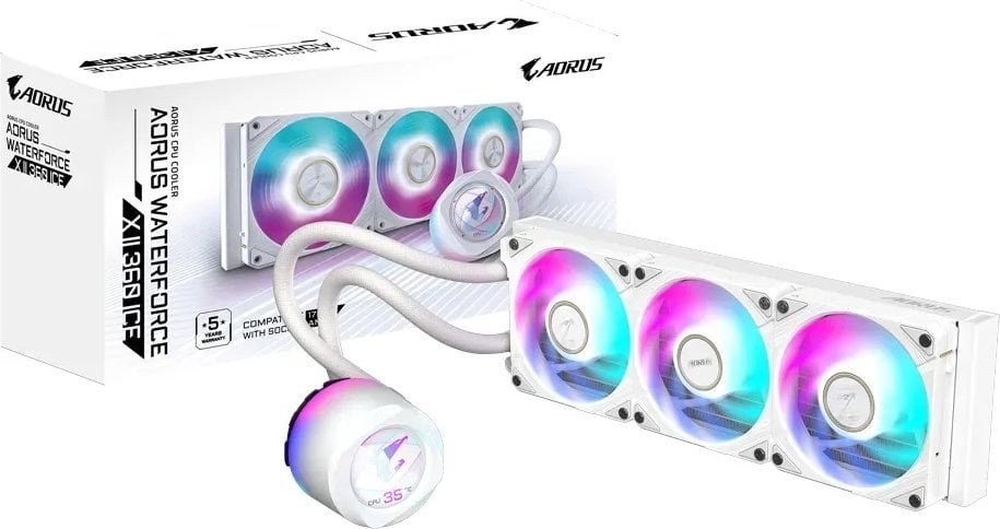 Gigabyte Aorus WaterForce X II 360 Water Cooler, White - Thumbnail 5